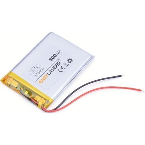 303450 3.7V 500mAh Rechargeable li Polymer Li-ion Battery For bluetooth headset Device Watch MP3 MP4 GPS Player Speaker 033450