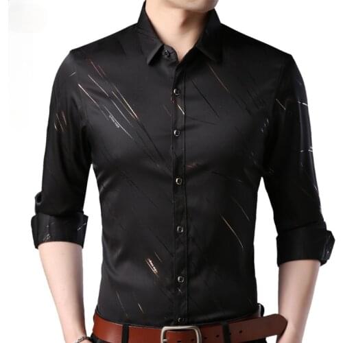 2021 Brand Fashions Casual Slim Fit Long Sleeve Men Shirt Social Streetwear Clothes Striped Shirts Mens Dress High Quality