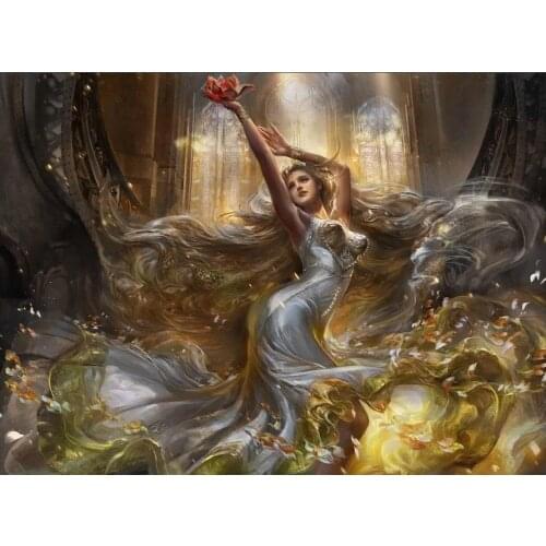 JMINE Div 5D Goddess Sexy fairy Flower Full Diamond Painting cross stitch kits art Cartoon 3D paint by diamonds