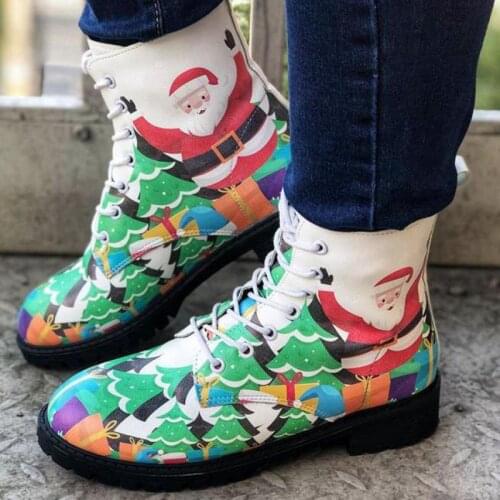 2021 New Winter Zipper Snow Boots Women Shoes Ankle Boots Shoes Wood Grain Square Heel Woman Ladies