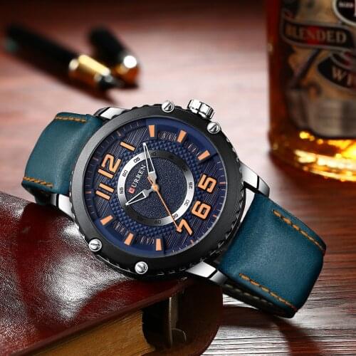 New Leather Watches Mens Top Brand CURREN Fashion Mens Clock Causal Business Quartz Wristwatch Gift Relogio Masculino