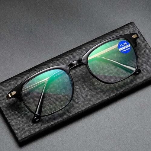 Reading Glasses Mens Womens UV Reader Lightweight Anti Blue Ray Computer Newspaper Reading Semi-rimless Eyeglasses