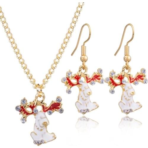 Christmas Elk Necklace Set Clothing Stylish Creative And Elegant High Quality Material For Everyday Wear And Durability
