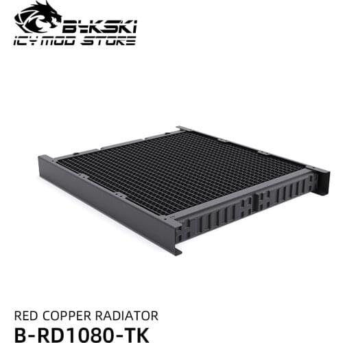 Bykski Red Copper Radiator 46mm Thickness Squre 30 Waterway 12cm Fan PC Cooling Thin Cooler Watercooler Heatsink B-RD1080-TK-V2