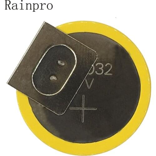 Rainpro 2PCS/LOT CR2032 3V button battery 2032 with welding foot horizontal three feet