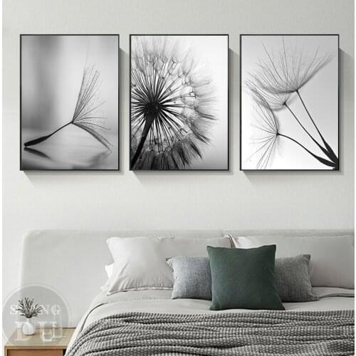 Nordic Black White Dandelion Canvas Painting Modern Art Print Pictures for Home Decoration Living Room Abstract Wall Poster