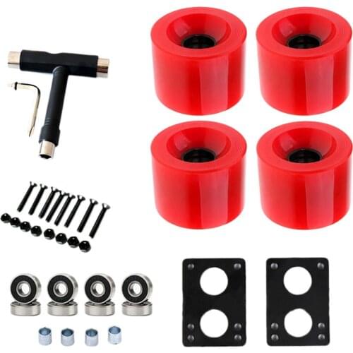 82A Skateboard Wheels Replacement with Bearings Longboard PU Wheels Cruiser Wheels Street Upgrade Replacement