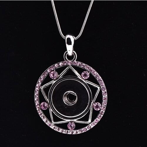 Rhinestone Five-pointed Star Snaps Button Pendant Fit 18mm Buttons For Women Charm jewelry SP18-124