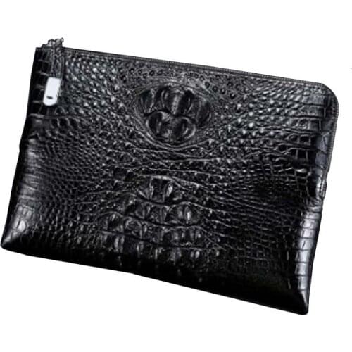 LINSHE men crocodile Mens bags Genuine leather men envelope bag business handbags Hand bag The large capacity