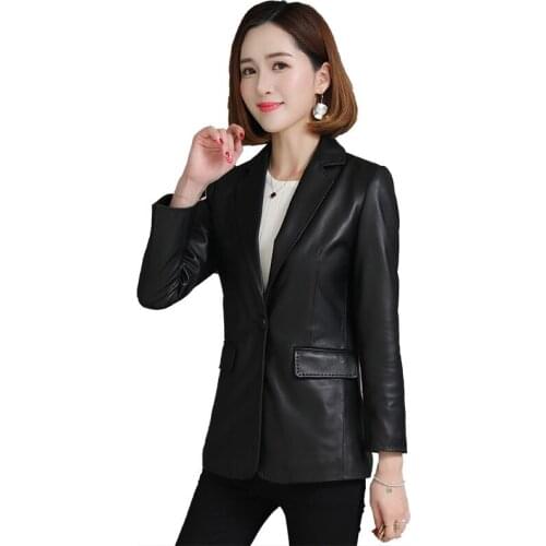 Real Sheepskin Leather Suede Jacket Coat Spring Autumn Women Outerwear Suit Garment LF2072