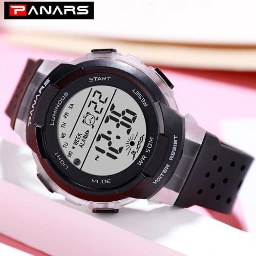 Elegent Style Ladies Watch Super Light Breathable Silicone Strap Led Digital Wrist Watches For Women Waterproof Luminous Clock