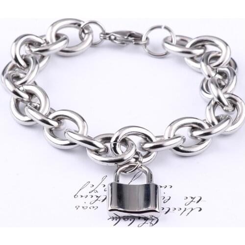 Bracelet for women stainless steel lock bracelet men accessories o chain on the hand pandora charms bracelet hip hop wholesale
