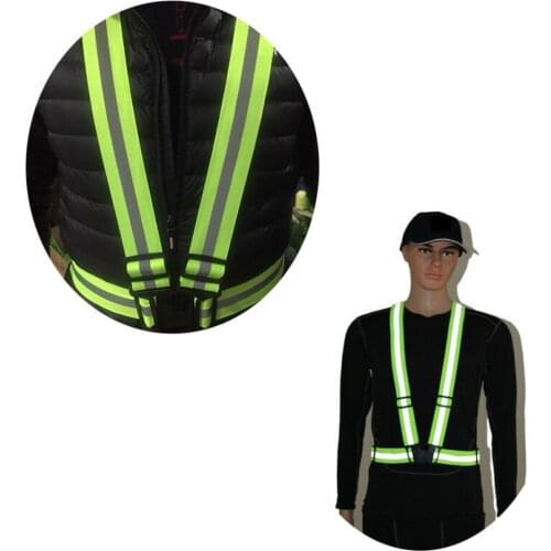 1pcs Reflector Vest Bicycle Safety Clothes Outdoor Cycling Equipment Elastic Harness Bike Jacket for Night Riding Running Glare