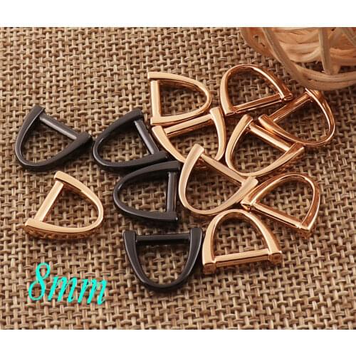 20 PCS Metal Gunmetal/Gold D Ring Buckles Webbing Purse D ring Belt Bag Handbag Purse Hardware D-Rings-8 mm