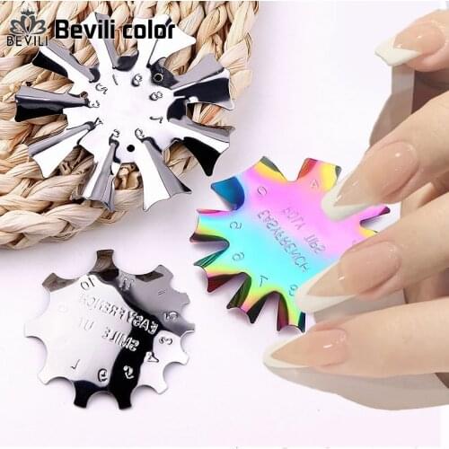 2021 New Nail template Multi-Size Nail Templates for Manicure Design Stainless Steel Nails Stencils Tools DIY Art Decoration