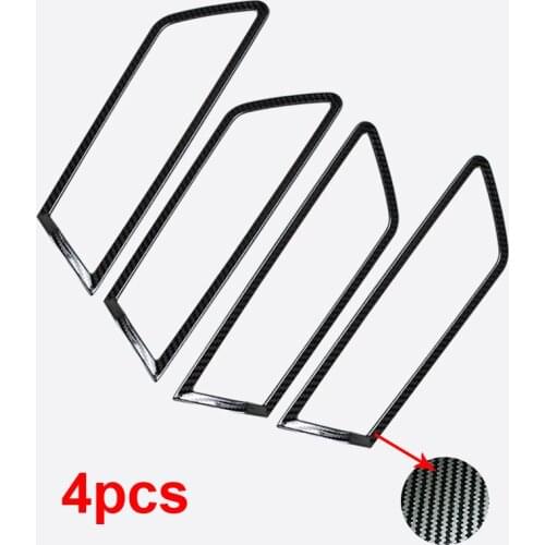 4pcs for SKODA KODIAQ inside Door handle Decoration frame Carbon fiber pattern Stainless steel