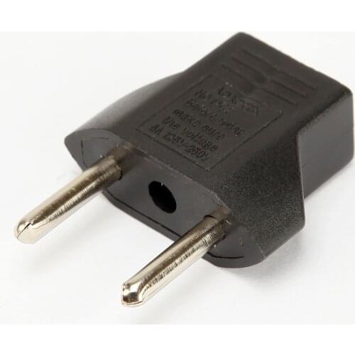 6A EU Adapter Plug USA to Euro Europe Wall Power Charge Outlet Sockets US 2 Flat Pin to EU 2 Round Pin Plug Socket Adapter 3pcs