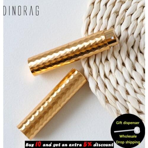 8ml Luxurious Golden Perfume Bottle Portable Mini Refillable Spray Empty Cosmetic Containers Atomizer Bottle With Glass Liner