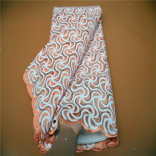 African Double Organza Lace Fabric 2021 High Quality Sequins Swiss Lace Fabric Newest Nigerian Lace Fabrics For Wedding OLP-278