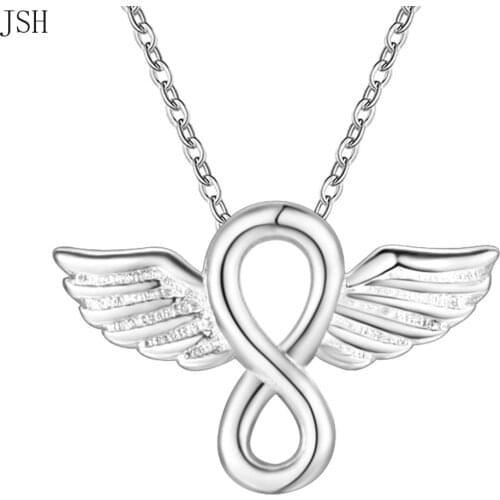 Promotions high quality silver color jewelry Charms wedding lady girl fashion women creative Angel Wings necklace AN664