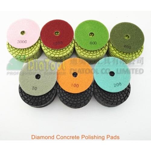 SHDIATOOL 4inch 7sets/63pcs concrete diamond polishing pads floor Renew Sanding Discs
