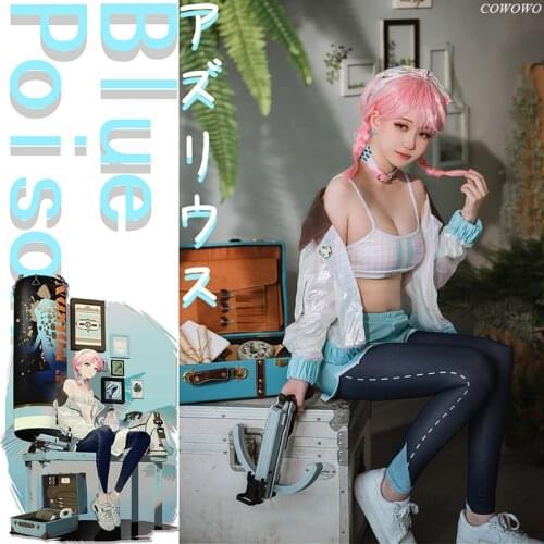 Anime! Arknights Blue Poison Shoal Rhythm Sportswear Uniform Cosplay Costume Halloween Party Outfit Role Play For Women 2021 NEW