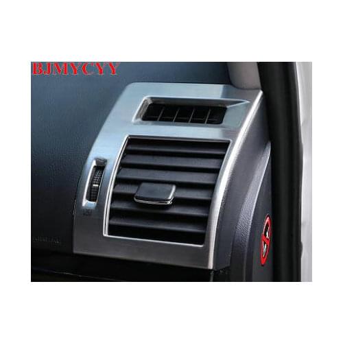 BJMYCYY 2PCS/SET Stainless steel decorative frame air conditioner both sides of instrument panel for Toyota Prado 2700 2010-2018