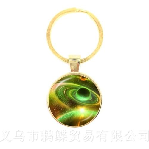 Nebula Space Keychains Astronomy Geek Pendant Sci-fi Science Galaxy Space Glass Dome Keyring Gift For Friends