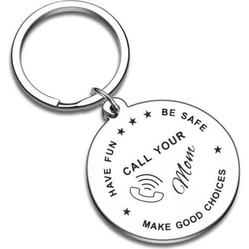 New Driver Keychain Gift ,Call Your Mom Keychain,Have Fun Make Good Choices Gifts for Mom, Daughter Son Graduation Key Ring Gift