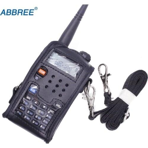 ABBREE Soft leather Carry Case Cover two way radio For BAOFENG Portable Ham Radio UV-5R UV-5RA UV-5RE Plus Series Walkie Talkie