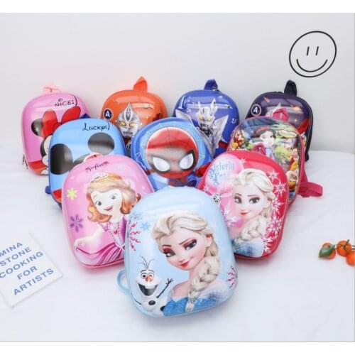 Disney Childrens Cartoon frozen Elsa Anna Backpack For Girls Spiderman car boys pattern bag Kindergarten Schoolbag Cute