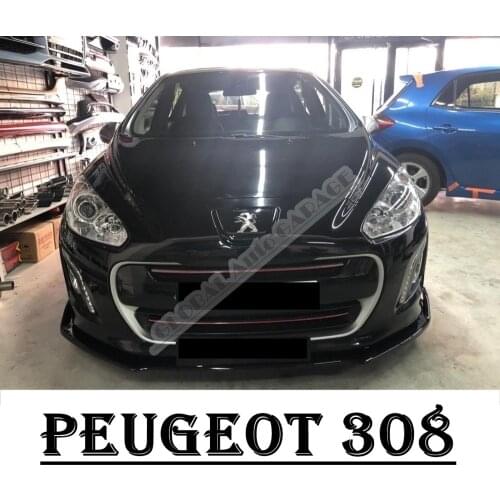 For Peugeot 308 Front Bumper Attachment Lip 2007-2020 Piano Glossy Black Splitter Diffuser Universal Spoiler Bumper Mud Flaps