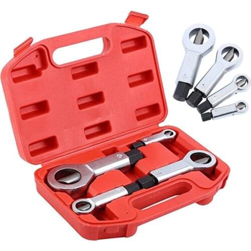 Nut Splitting Wrench Screw Cracking Spanner Set Adjustable Damaged Nut Remove Extractor Rust-Resistant Heavy Duty Tool Kit