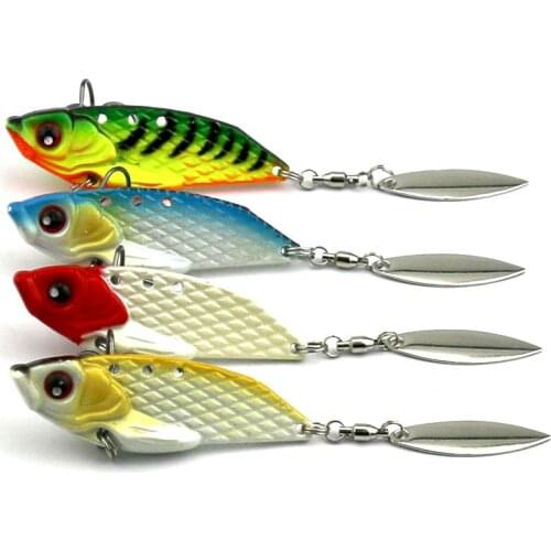 HENGJIA 4PCS/lot Blade Hard Metal Fishing Lure 6cm 20g VIB Rattlin Sinking Tail Spoon Vibra Rattlin Fishing Tackle