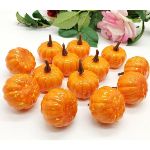 12Pcs Artificial Pumpkin Halloween Decorations for Home Foam Simulation Vegetables Ornament Diy Crafts Thanksgiving Decorations