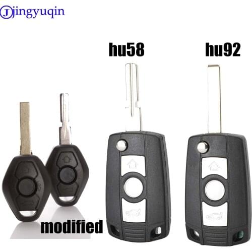 Jingyuqin 3B Modified Folding Car Key Shell Case for BMW 3 5 7 Series 1998-2005 X5 Z3 Z4 330 330i 525 525i 2001-2004 E38 E39 E46