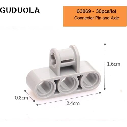 63869 Technic Connector Pin and Axle Building Block MOC Part Connector Accessories Assembly Educational Toys 30pcs/lot