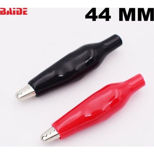 Metal Alligator Clip crocodile electrical Clamp FOR Testing Probe Meter 44MM Black and red Plastic Boot 3000pcs/lot
