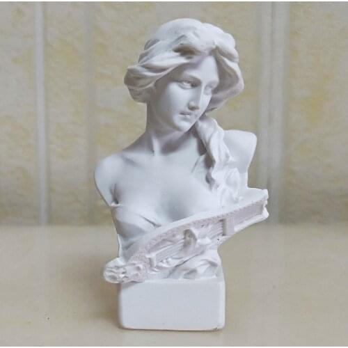 7cm Cute European Piano Female Plaster Statue Home Living Room Accessories Display Children Gift Escultura T394