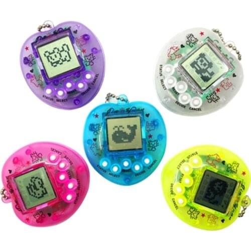 Cute Heart Shape LCD Virtual Digital Pet Electronic Game Machine With Keychain