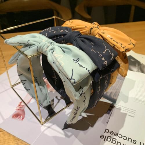 Striped plaid fabric hairband Yoga inlay drill Shiny rabbit ears bow head band hoop high-end headdress women hair accessories