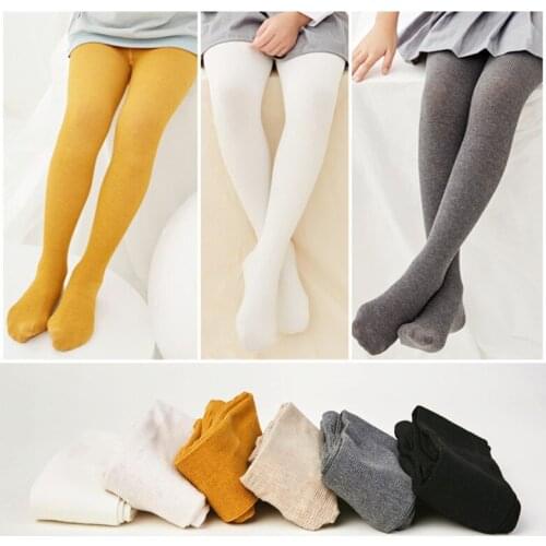 Autumn 2018 Girls Warm Tights Candy Colors Children Dancing Cotton Soft Stocking Solid Pure color girl pantyhose 2-13Y