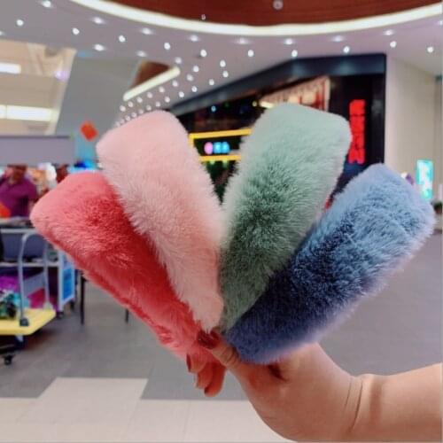 FW sweet retro women elegant rabbit fur hairbands hair accessories 26 colours headbands