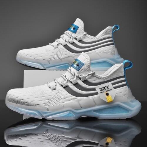 Mesh Breathable Sneakers Lightweight Running Shoes For Men New Fashion Outdoor Flat Jogging Athletic Training Footwear Big Size