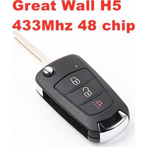 For Great Wall H5 folding remote car key 433Mhz 48 chip