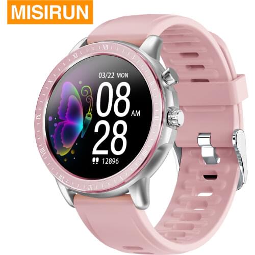 MISIRUN 2020 Smart Watch Women Men 1.3" Full Touch Round Screen Heart Rate Monitor Fitness Tracker Smartwatch For Ladies