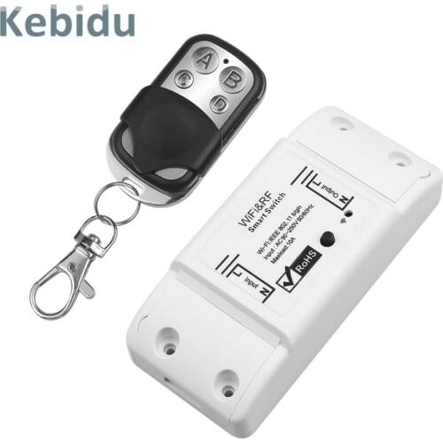 Kebidu Smart 10A 220V RF Receiver Wifi Wireless Light Switch With 433mhz Remote Control for Alexa Google Home Nest