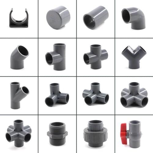 6 Types Inner 20mm PVC Pipe Connectors Garden Irrigation Water Pipe Tee Elbow Union Connector Cross Joints Aquarium Tube Adapter