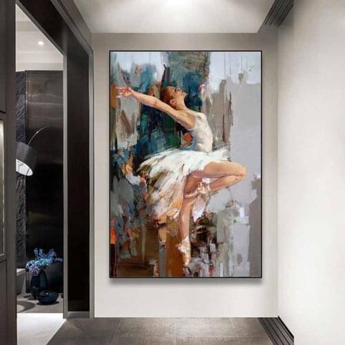 Modern Dancing Ballerina Posters Abstract Ballet Girl Canvas Painting Prints Wall Art Picture for Cuadros Living Room Home Decor