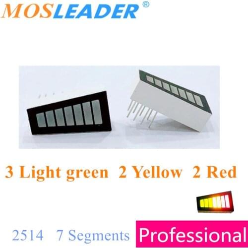 Mosleader 100pcs 3 Green 2 Yellow 2 Red 2514 Display 7 Segments DIP8 Trapezium Bargraph LED Bar Reverse Parking sensor radar